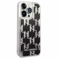 Karl Lagerfeld KLHCP14XLMNMK iPhone 14 Pro Max 6.7 "cietais apvalks melns / melns Šķidrs Mirdzums Monogramma
