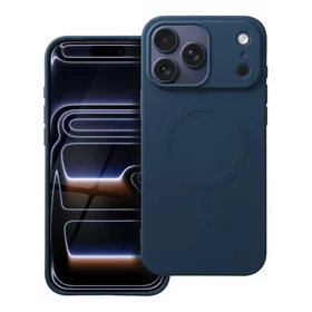 Silikona Magnētiskais (liels atvērums) viedtālruņa apvalks, saderīgs ar MagSafe, paredzēts IPHONE 17 Pro Max, zils