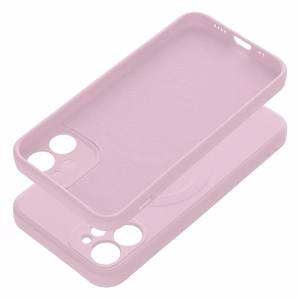 Чехол для iPhone 12 Mini силиконовый Mag Cover совместимый с MagSafe розовый
