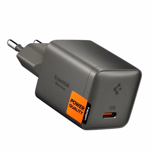 Spigen Essential EE301EU 1 porta 30 W sienas lādētājs – tumši pelēks