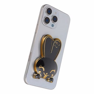 Lipīgs tālruņa statīvs RABBIT - melns