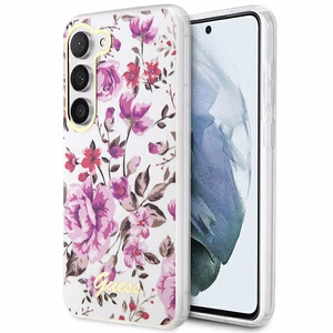 Guess GUHCS23MHCFWST S23+ S916 balts/balts cietais apvalks Flower Collection