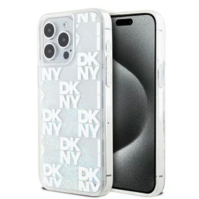 DKNY Šķidrs spīdumu daudzlogo viedtālruņa apvalks iPhone 15 Pro Max - balta