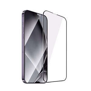 Rūdīts stikls ar metāla rāmīti iPhone 14 Pro Max 6,7", melns rāmītis