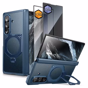 Supcase UB Aero MagSafe 2 daļu maciņa un privātuma aizsargstikla komplekts Samsung Galaxy Z Fold 8 Ultra – tumši zils