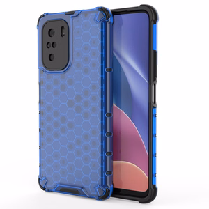 Honeycomb Case armor cover with TPU Bumper for Xiaomi Redmi K40 Pro+ / K40 Pro / K40 / Poco F3 blue