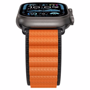 SPIGEN WBF1 РЕМЕШОК APPLE WATCH 6 / 7 / 8 / 9 / 10 / SE / ULTRA 1 / 2 (44 / 45 / 46 / 49 MM) ЧЕРНЫЙ/ОРАНЖЕВЫЙ
