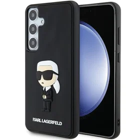 Karl Lagerfeld 3D Gumijas Ikonik viedtālruņa apvalks Samsung Galaxy S24+ - melns