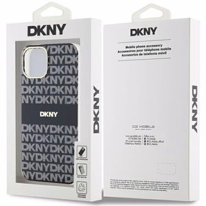 DKNY IML mono un svītru magnētiskais viedtālruņa apvalks iPhone 15/14/13 - melns