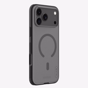 Nillkin Super Frosted Shield Pro Magnētiskais viedtālruņa apvalks saderīgs ar MagSafe iPhone 17 Pro Max - caurspīdīgs melns