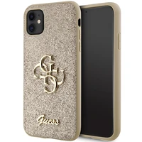 Guess GUHCN61HG4SGD apvalks iPhone 11 / Xr - zelta Glitter Script Big 4G