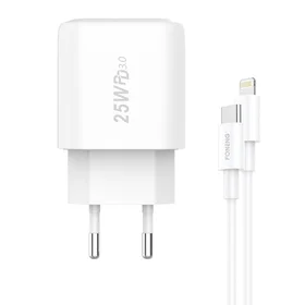 Ātrais lādētājs Foneng 1x USB EU40 25W + USB C uz Lightning kabelis