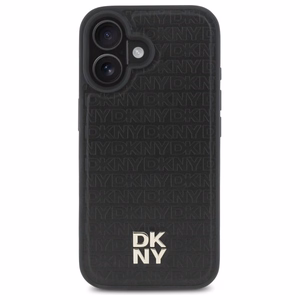 DKNY atkārtota raksta logotipa magnētiskais viedtālruņa apvalks iPhone 16 - melns