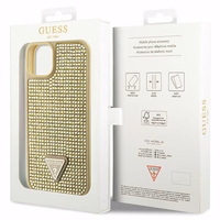 GUESS apvalks IPHONE 13 / 14 / 15 GUHCP14SHDGTPD (Rhinestone trīsstūris) zelta