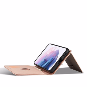 Magnētiskais karšu apvalks Samsung Galaxy S22 + (S22 Plus) maciņš karšu turētājs rozā
