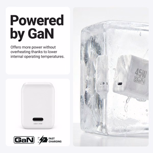 Crong Ultra Compact GaN USB-C sienas lādētājs, 45 W PD 3.0, PPS, balts