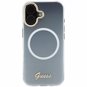 Guess IML Gradient Script Metal MagSafe Maciņš for iPhone 17 - balts