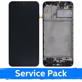 LCD Displejs Saderīgs ar Samsung M315 M31 / M217 M21s Melns (Service Pack)
