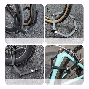 Rockbros 32140003001 salokāma velosipēda slēdzene ar atslēgu un rokturi, 88cm - melna