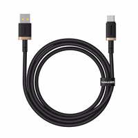 Baseus Dura USB Type A to Type C 60 W fast charging cable 1 m melns, zelta