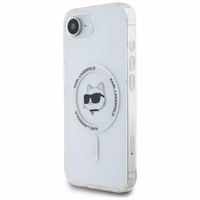 Karl Lagerfeld IML Metal Choupette Head MagSafe iPhone 16e viedtālruņa apvalks - balts