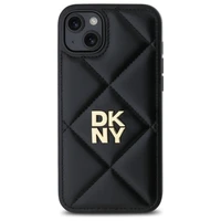 DKNY Quilted Stack Logo viedtālruņa apvalks iPhone 15 Plus - melns