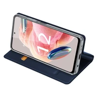 Dux Ducis Skin Pro viedtālruņa apvalks Xiaomi Redmi Note 12 Flip karšu maciņš statīvs zila