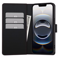 TECH-PROTECT WALLET RS IPHONE 16E MELNS/SARKANS Tech-Protect Wallet viedtālruņa apvalks iPhone 16e - melns