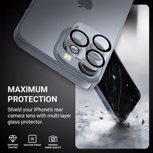 Crong Lens Shield kameras objektīvu stikla aizsargs iPhone 16 Pro / 16 Pro Max / 15 Pro / 15 Pro Max