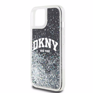 DKNY viedtālruņa apvalks iPhone 15 6,1" HC DKHCP15SLBNAEK melns HC šķidrie spīdumi ar arku logotipu