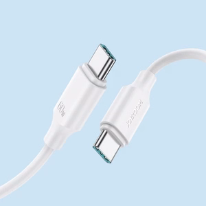 Joyroom Long-Lasting Series A9 USB-C / USB-C PD QC kabelis 60W 3A 1m - balts