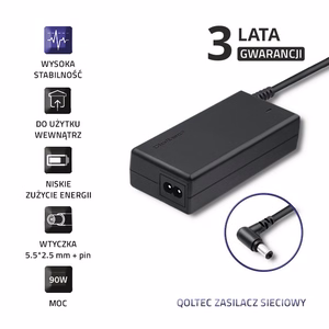 Qoltec 50090.90W strāvas adapteris iekštelpu melns