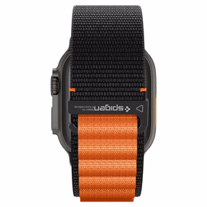 SPIGEN WBF1 РЕМЕШОК APPLE WATCH 6 / 7 / 8 / 9 / 10 / SE / ULTRA 1 / 2 (44 / 45 / 46 / 49 MM) ЧЕРНЫЙ/ОРАНЖЕВЫЙ