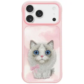 Nimmy Big Eyed Pet 2.0 Kaķa viedtālruņa apvalks iPhone 17 Pro - rozā