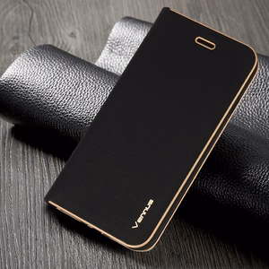 Vennus Grāmatas tipa apvalks ar rāmi Samsung Galaxy S24 Plus melns
