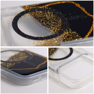 Golden maciņš ar MagSafe saderību iPhone 15, melns