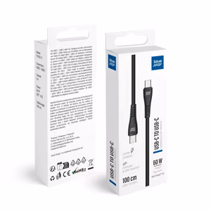Cable USB C to USB C Blue Star 3A 60W QC4.0 1 m PJ-DQ1-C black