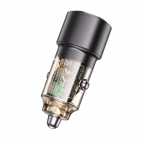 Автомобильное зарядное устройство Borofone BZ20A Smart USB Type-C QC 3.0 PD 83W прозрачный чёрный