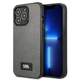 Karl Lagerfeld Saffiano plāksnes viedtālruņa apvalks iPhone 13 Pro Max 6.7" - sudraba