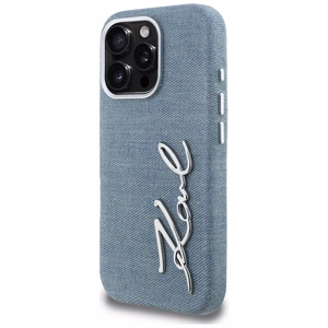 Karl Lagerfeld FW Jeans Signature Logo iPhone 16 Pro Case - Blue
