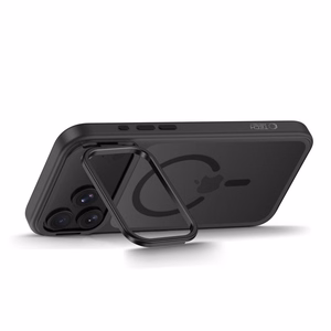 Tech-Protect MagStand MagSafe CC maciņš, paredzēts iPhone 18 Pro Max / 17 Pro Max, matēti melns