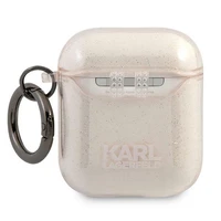 Karl Lagerfeld Glitter Karl's Head apvalks AirPods 1/2 - zelta