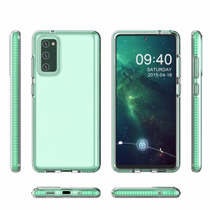 Spring Case (m) ar skaidru TPU gel aizsargapvalku ar krāsainu rāmi Samsung Galaxy A72 4G - gaiši rozā