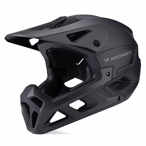 Wozinsky pilnas sejas velosipēda ķivere ar noņemamu vizieri, 60–62 cm, melna