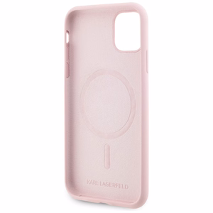 Karl Lagerfeld silikona Karl&Choupette Magnētiskais viedtālruņa apvalks iPhone 11 - rozā