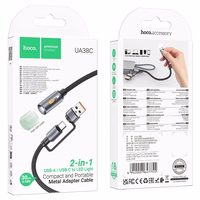 Kabelis USB A / USB C uz LED gaismu Hoco 0,3 m UA38C melns