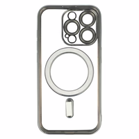 Metālisks magnētiskais viedtālruņa apvalks Iphone 15 Plus sudrabains