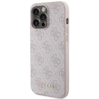 Guess 4G Metal Gold Logo viedtālruņa apvalks iPhone 15 Pro Max - rozā