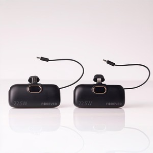Forever mini portatīvais lādētājs MTB-100 22.5W 5000 mAh USB C melns