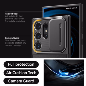 Spigen Optik Armor viedtālruņa apvalks Samsung Galaxy S24 Ultra - melns